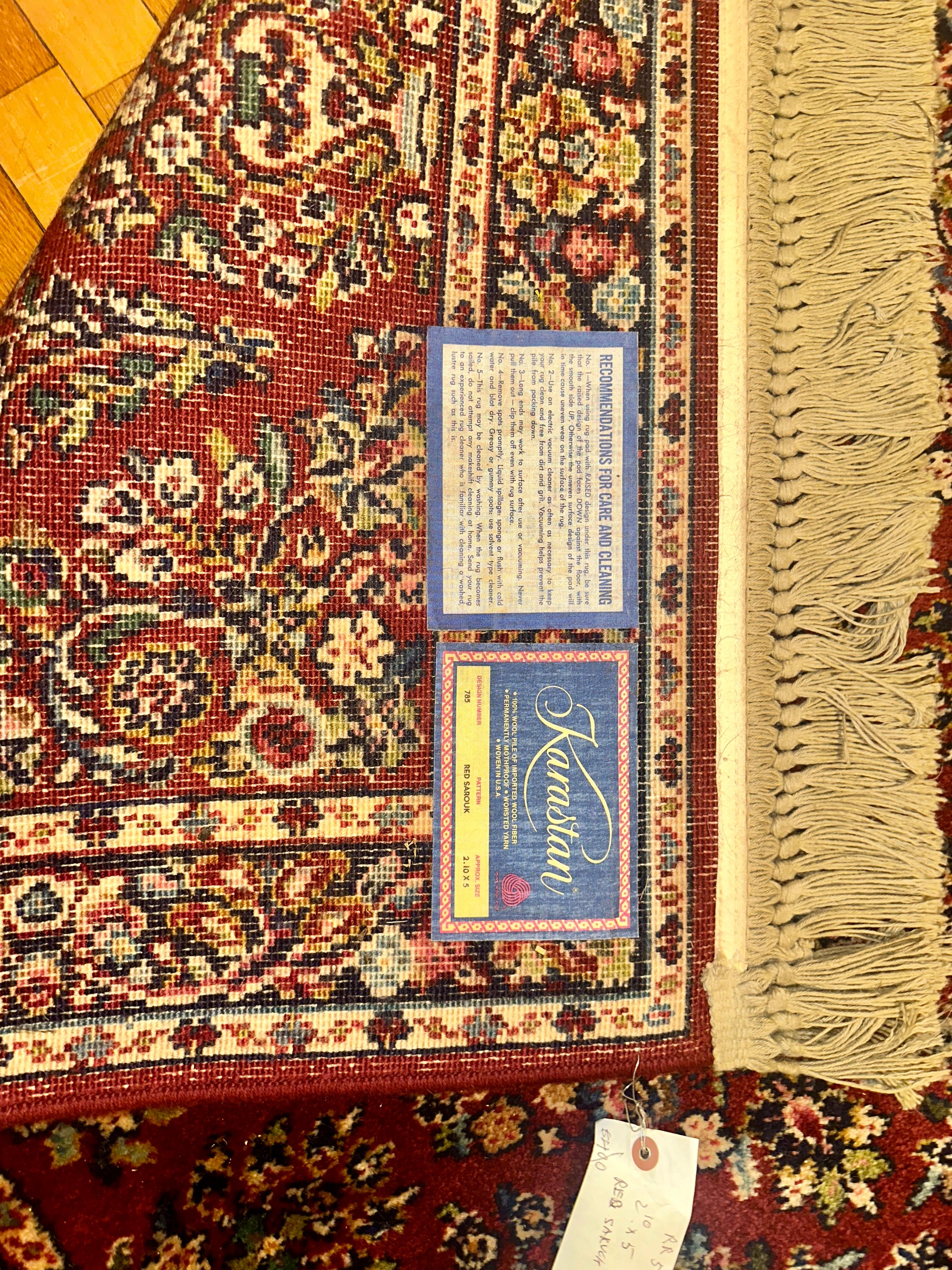 Vintage Karastan Rug - Red Sarough Design -  SIZE  34 in  by  60