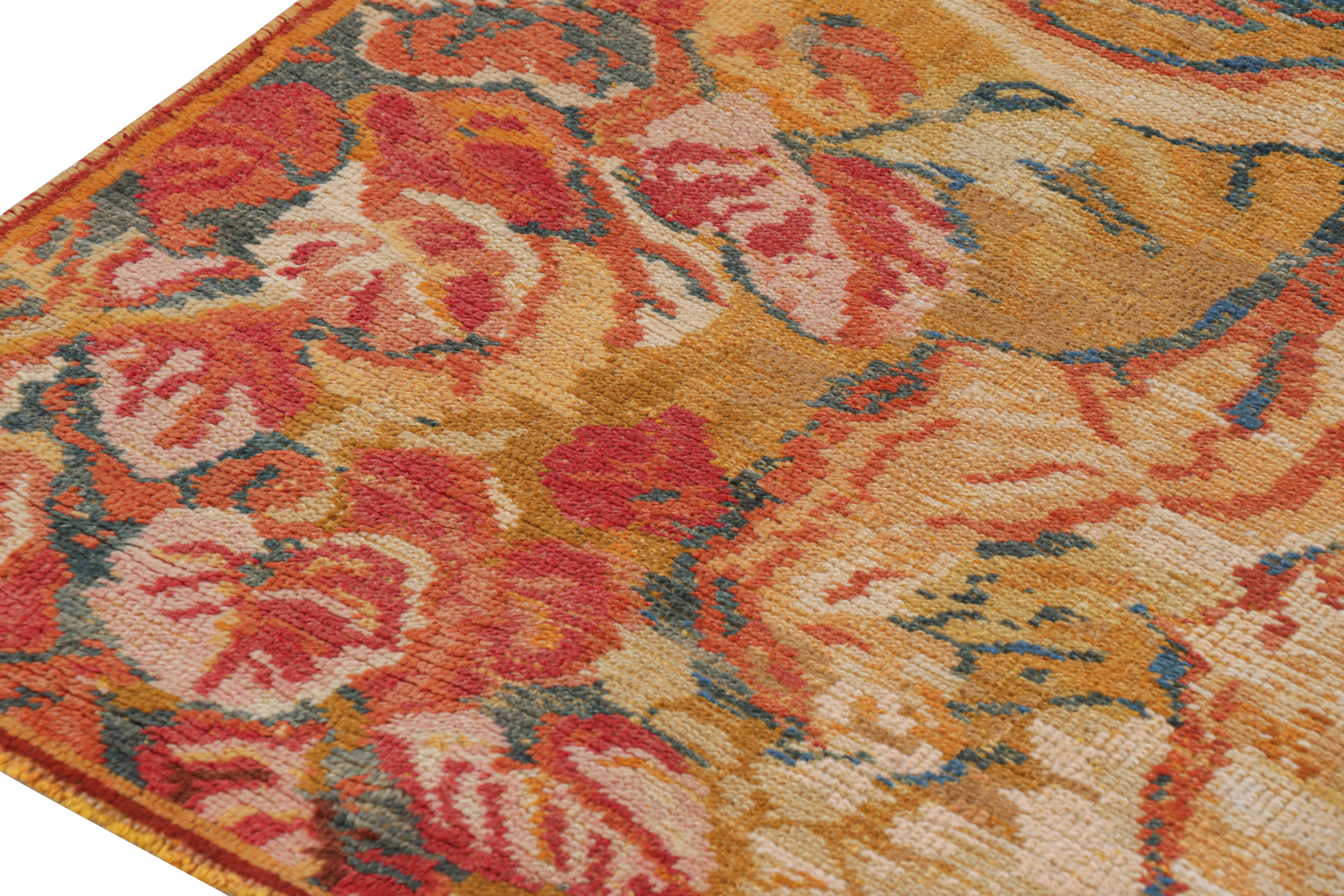 Indian Vintage Karavar Rug with Polychromatic Lion Pictorial, from Rug & Kilim For Sale
