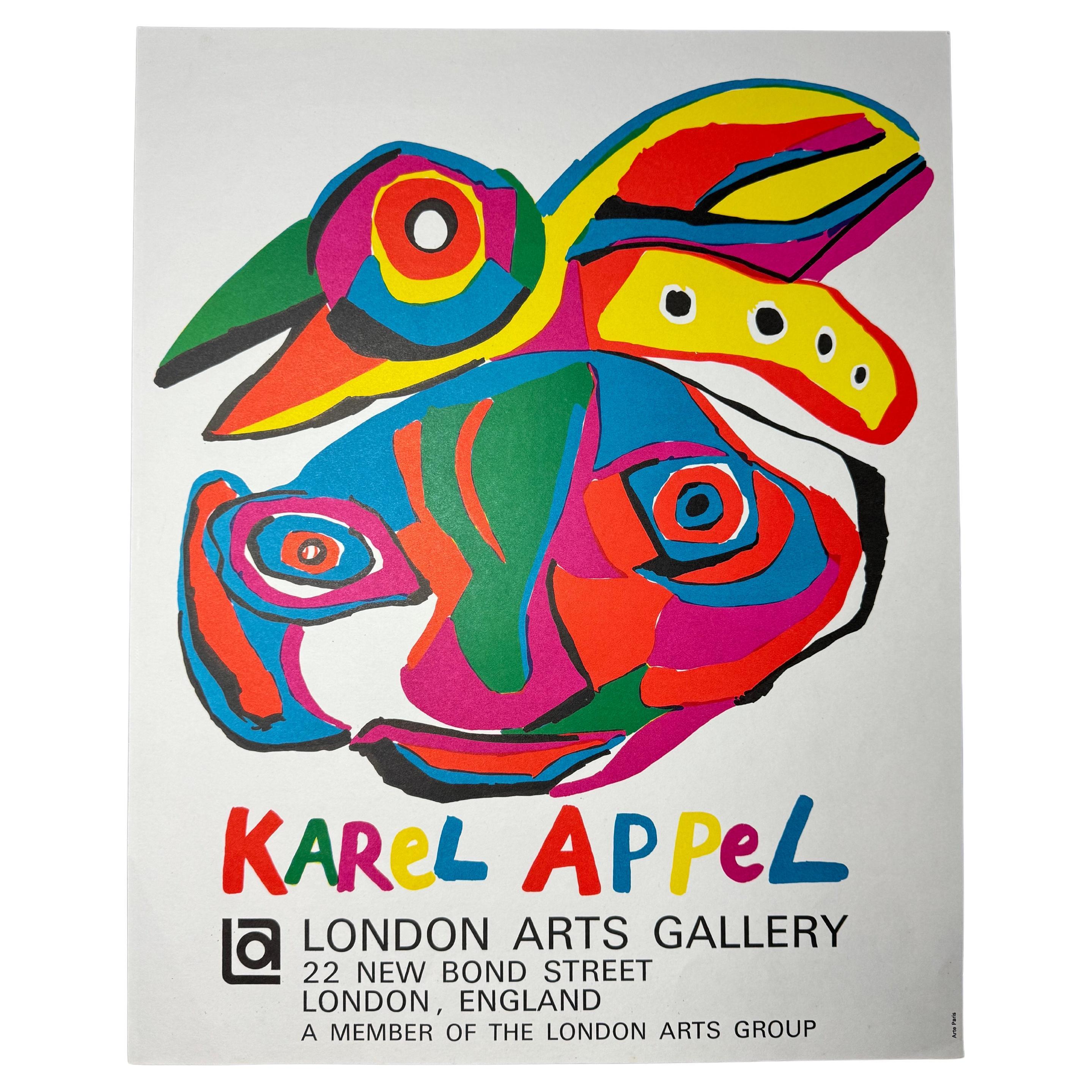 Vintage Karel Appel „London Arts Gallery“ Ausstellungsdruck 