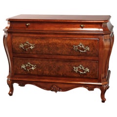 Vieux Karges Continental Bombe Style Flame Mahogany Chest of Drawers