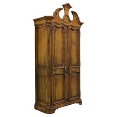 Vintage KARGES French Transitional Distressed Gold Armoire / Linen Press