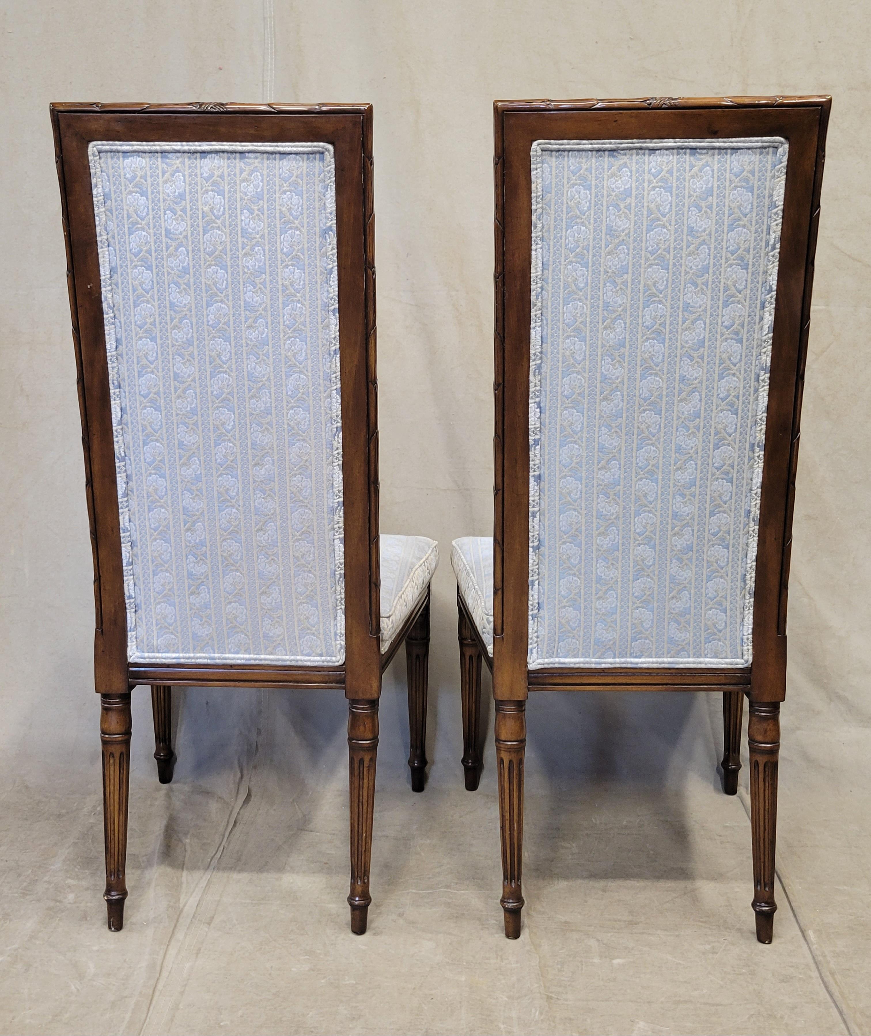 Vintage Karges Neoclassical Dining Chairs With Pale Blue Upholstery - Set of 8 4