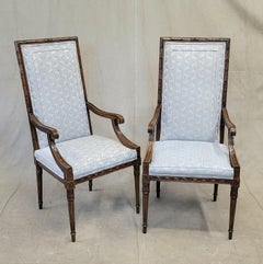 Vintage Karges Neoclassical Dining Chairs With Pale Blue Upholstery - Set of 8