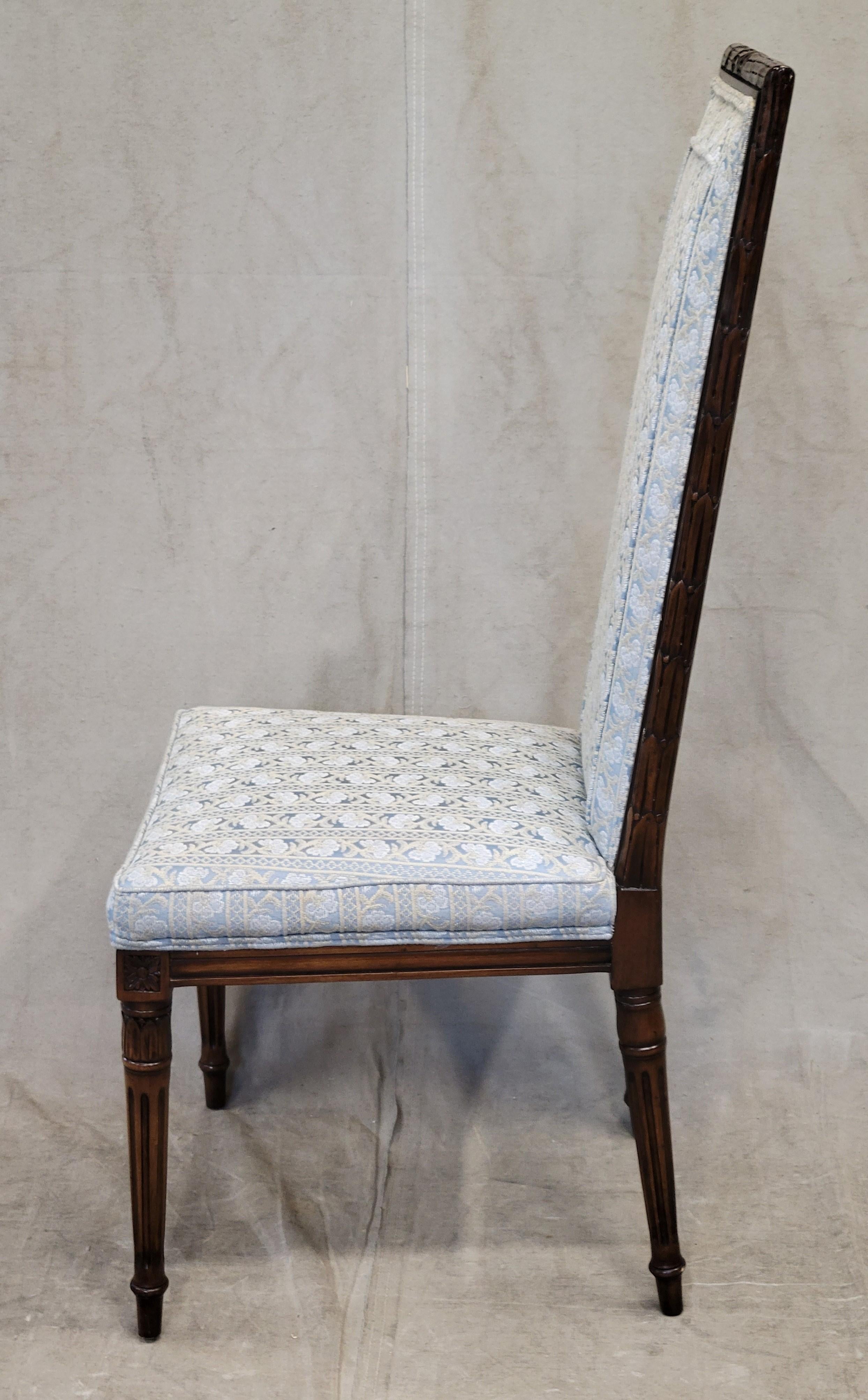 Late 20th Century Vintage Karges Neoclassical Dining Chairs With Pale Blue Upholstery - Set of 8