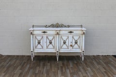 Vintage Karges Neoclassical Painted Sideboard With Brass Gallery Rail  Louis XV