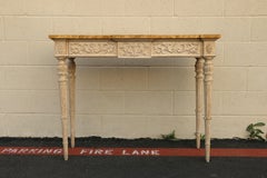 Vintage Karges Painted Console Table With Carved Base & Faux Stone Top