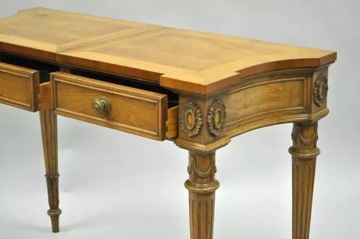 Unknown Vintage Karges Walnut French Regency Style Extension Server Console Sofa Table For Sale