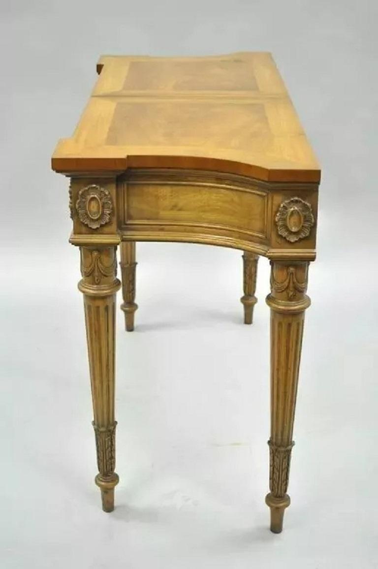 20th Century Vintage Karges Walnut French Regency Style Extension Server Console Sofa Table For Sale