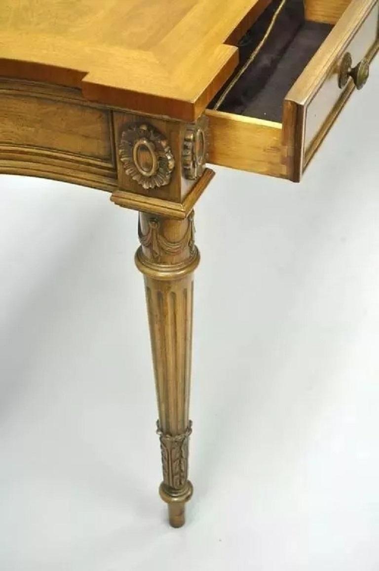 Vintage Karges Walnut French Regency Style Extension Server Console Sofa Table For Sale 1