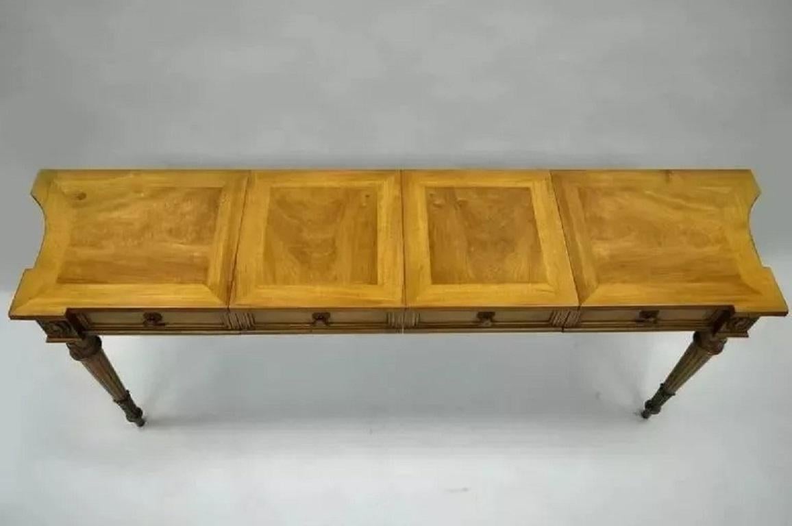 Vintage Karges Walnut French Regency Style Extension Server Console Sofa Table For Sale 4