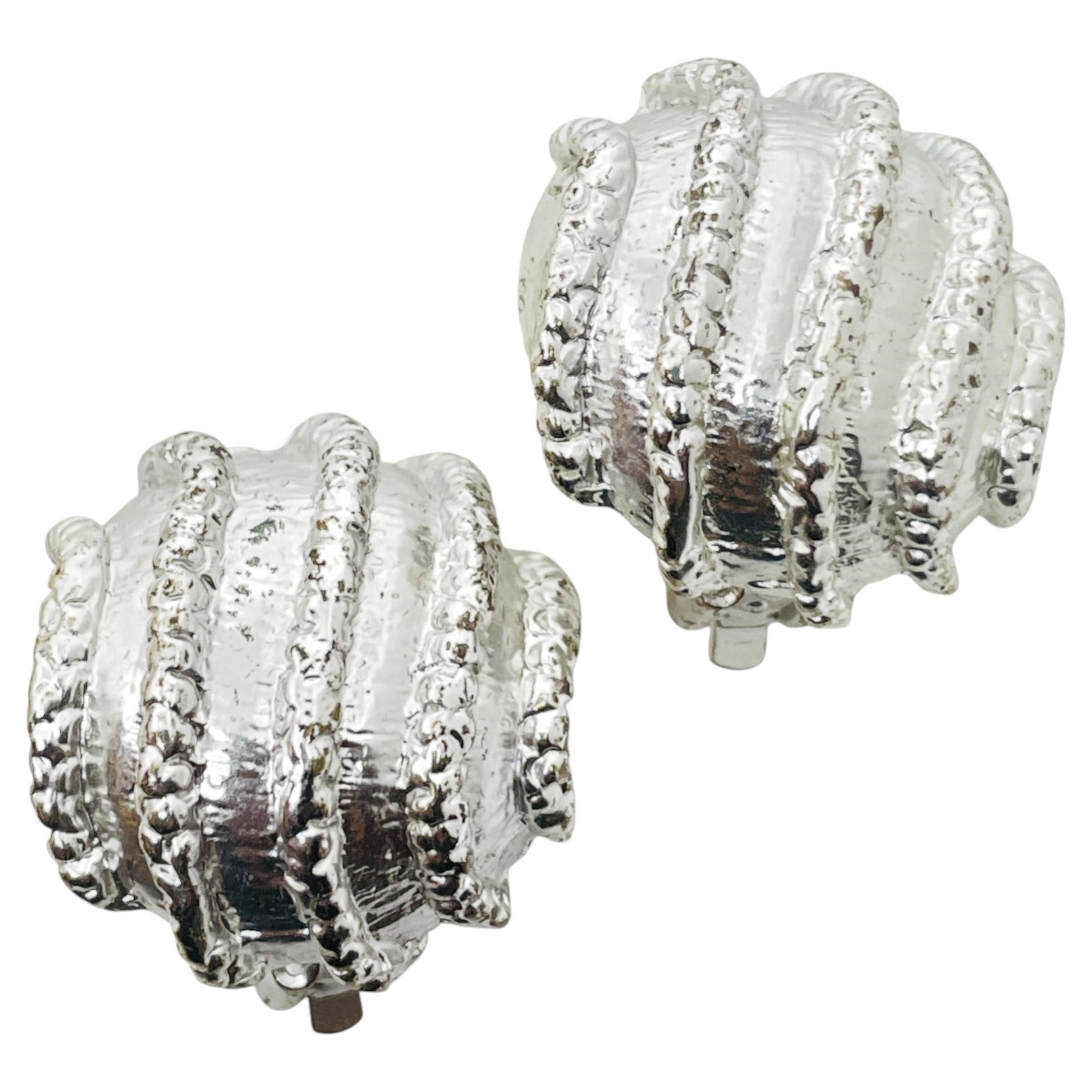Pre-owned Karine Sultan Vintage  Silver Tone Designer Clip On Earrings In Multi