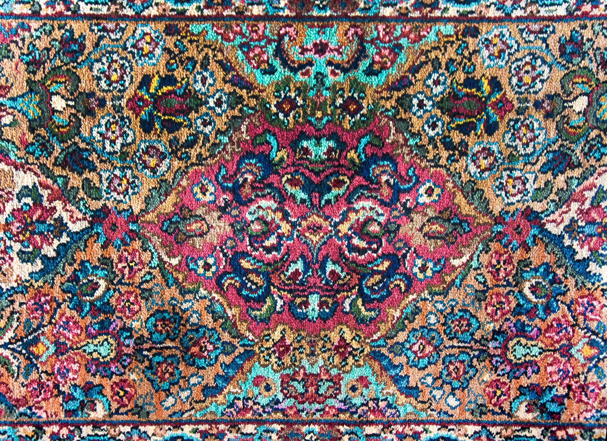 Camino de Mesa Vintage Karistan Kirman-Style Lana en venta