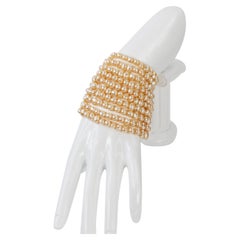 Vintage Karl Lagerfeld 10 Row Faux Pearl Bracelet Circa 1980s