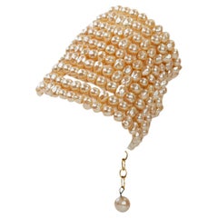 Vintage Karl Lagerfeld 10 Row Faux Pearl Bracelet Circa 1980s