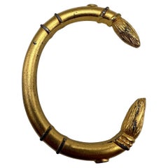 Vintage Karl Lagerfeld 24k gold plated cuff brush bracelet, 1980s