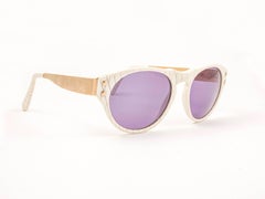 Gafas de sol vintage Karl Lagerfeld 3601 blancas y doradas de los años 90