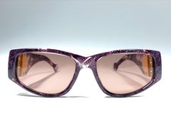 Vintage Karl Lagerfeld 4604 Marble Gold & Fuchsia 1980 Germany Sunglasses