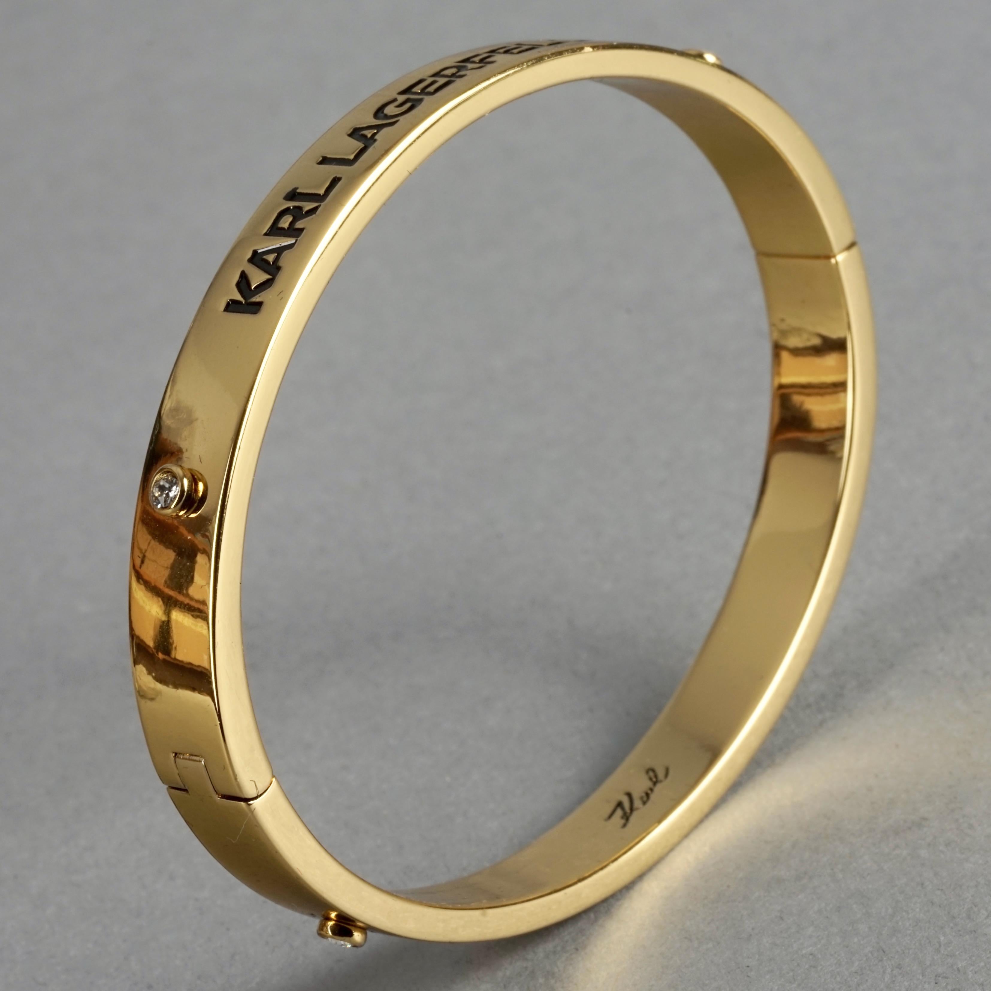Vintage KARL LAGERFELD Address Bangle Bracelet In Excellent Condition For Sale In Kingersheim, Alsace