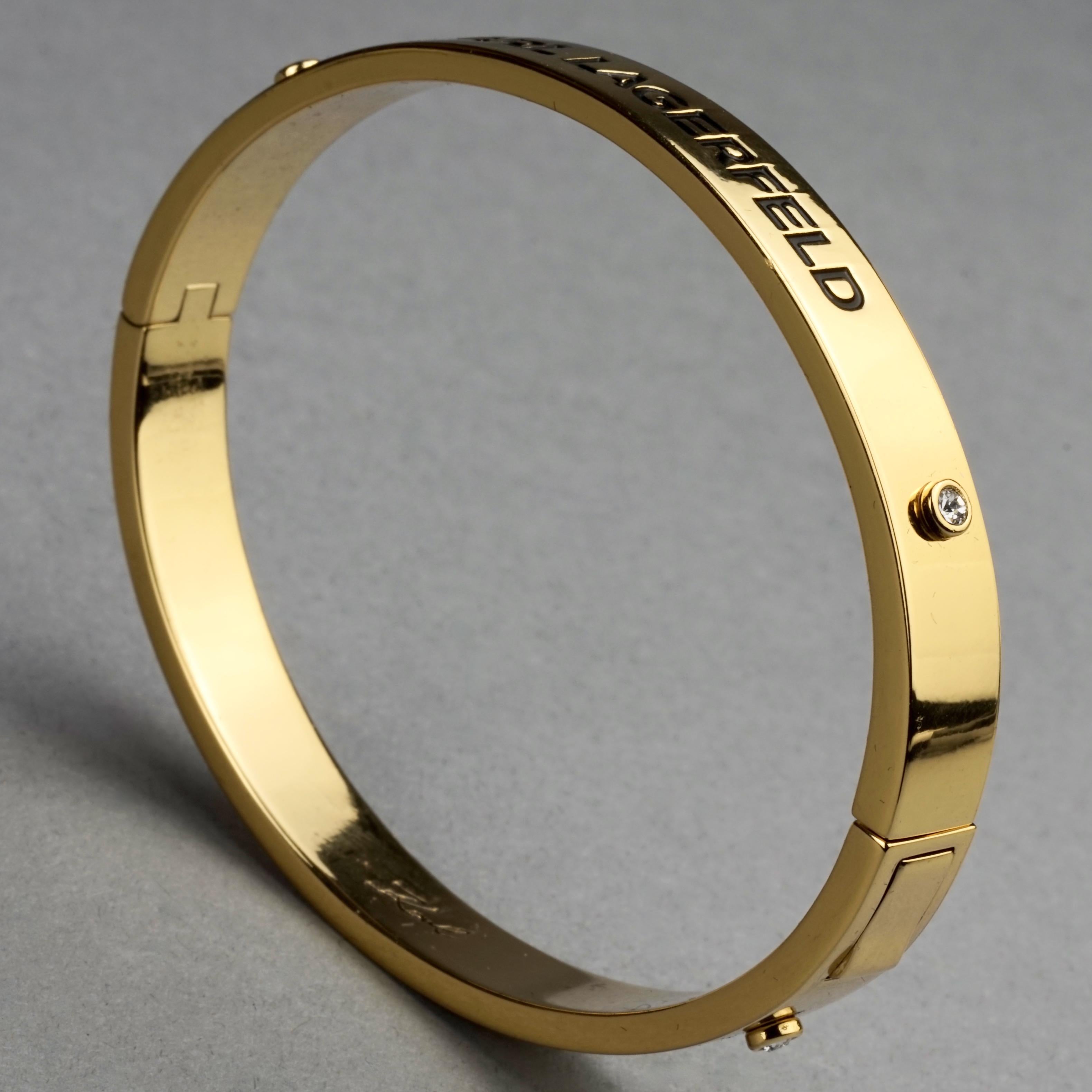 Women's or Men's Vintage KARL LAGERFELD Address Bangle Bracelet For Sale