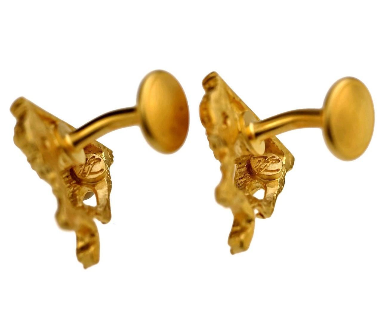 Vintage KARL LAGERFELD Baroque Table Cuff Links For Sale 1