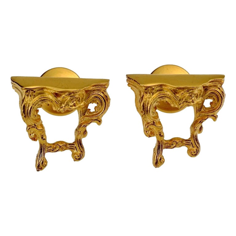 Vintage LAGERFELD Baroque Table Cuff Links at 1stDibs