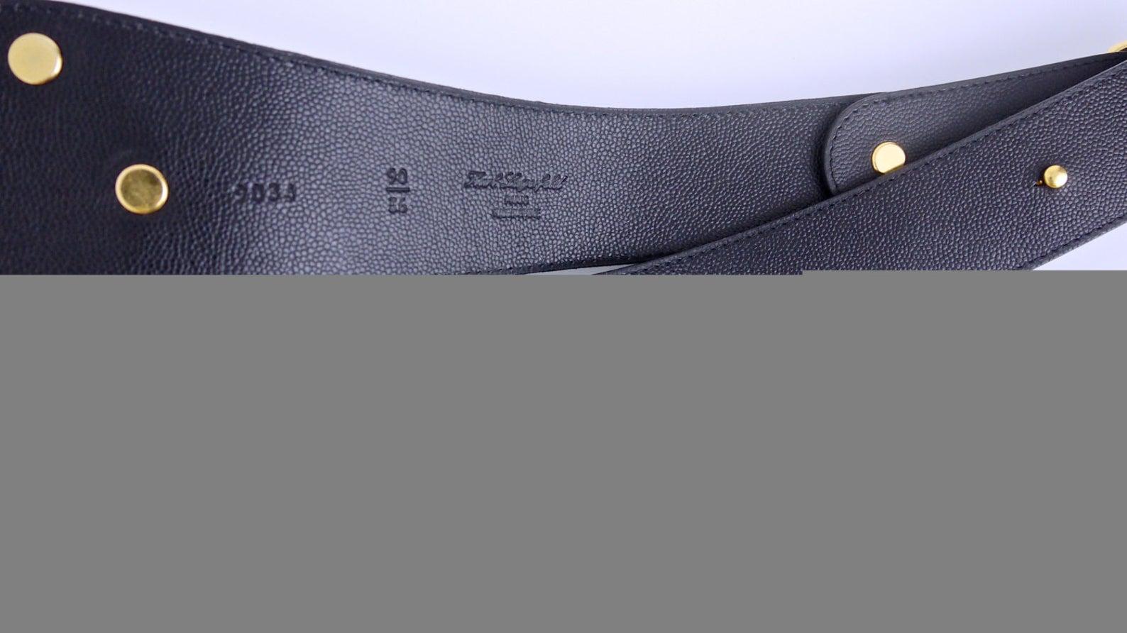 Vintage KARL LAGERFELD Black Iconic Logo Belt In Excellent Condition For Sale In Kingersheim, Alsace