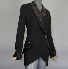 Vintage KARL LAGERFELD Black Sequin Blazer Jacket