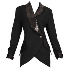 Vintage KARL LAGERFELD Black Sequin Blazer Jacket