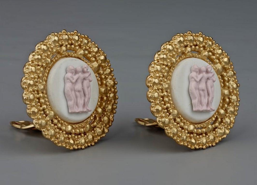 Women's Vintage KARL LAGERFELD Ceramic Figural Earrings For Sale