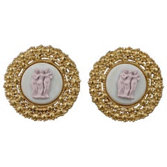 Vintage KARL LAGERFELD Ceramic Figural Earrings