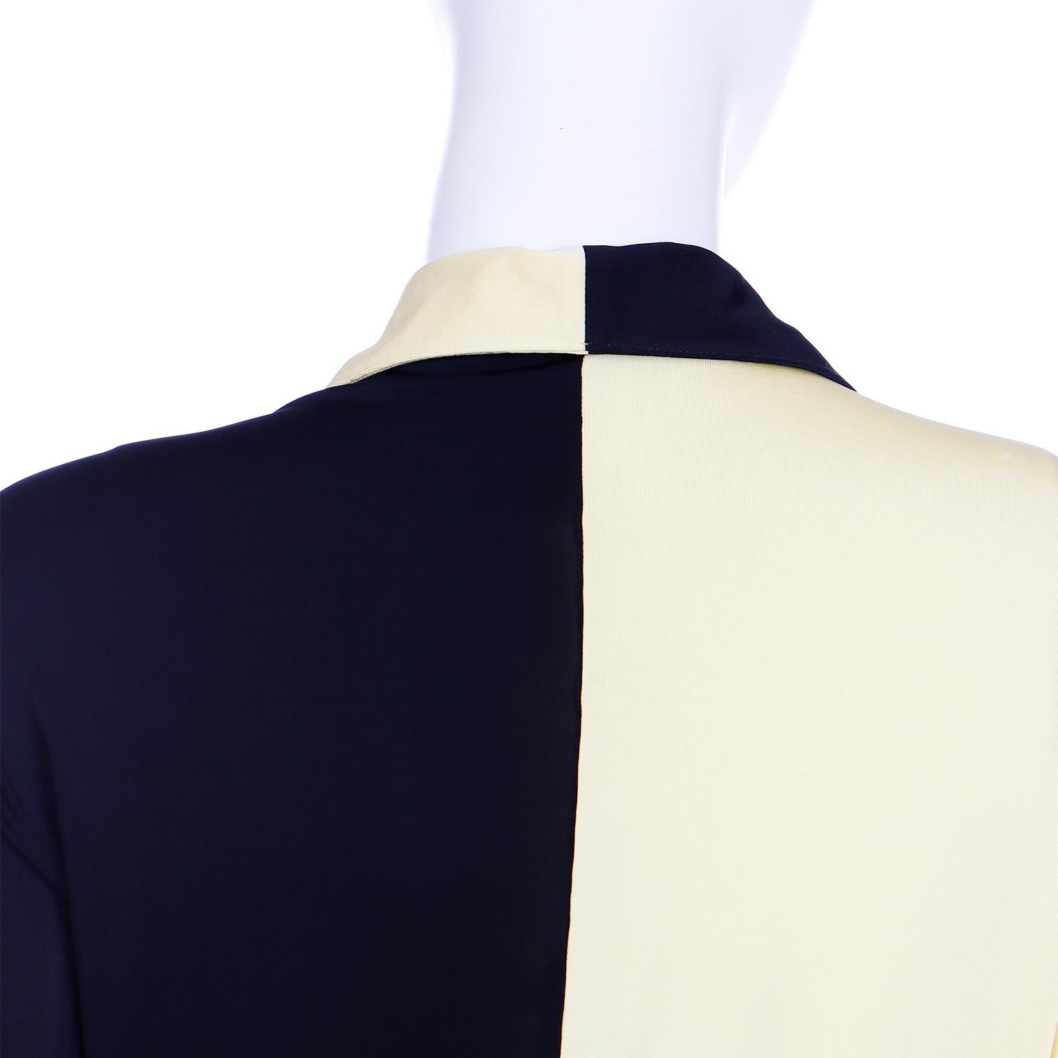 Vintage Karl Lagerfeld Fendi F Logo Shirt Color Block Yellow & Black Blouse For Sale 1