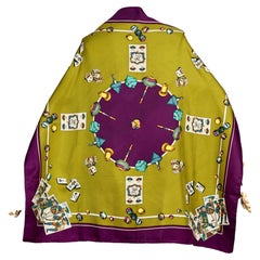 Vintage KARL LAGERFELD "Games of Chance" Vibrant Silk Scarf
