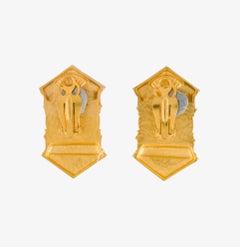 Vintage Karl Lagerfeld glass greek temple clip-on earring