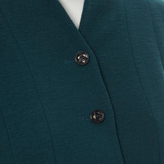 vintage KARL LAGERFELD green wool graphic button paneled blazer jacket FR36