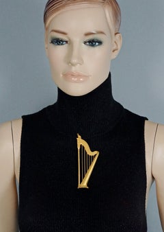Vintage KARL LAGERFELD Harp Limited Edition Novelty Brooch