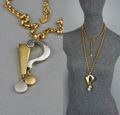 Vintage KARL LAGERFELD Interrobang Question Mark Necklace