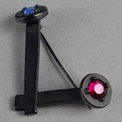 Vintage KARL LAGERFELD Jewelled Initial Brooch