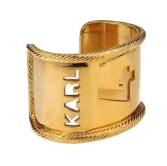 Vintage KARL LAGERFELD "Karl 4 Now" Cutout Cuff Bracelet