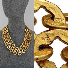 Vintage KARL LAGERFELD KL Emblem Mehrstrangige Kette Choker Halskette