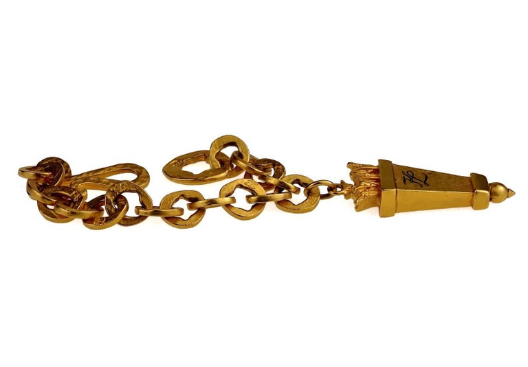 Vintage KARL LAGERFELD KL Logo Arrow Quiver Charm Bracelet For Sale at ...