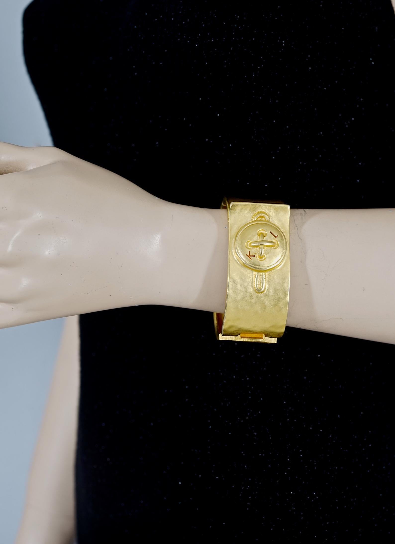 Manchette fantaisie vintage KARL LAGERFELD KL à boutons avec logo en vente 4
