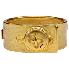 Manchette fantaisie vintage KARL LAGERFELD KL à boutons avec logo