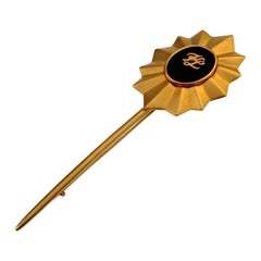 Vintage KARL LAGERFELD KL Logo Sun Long Stick Brooch