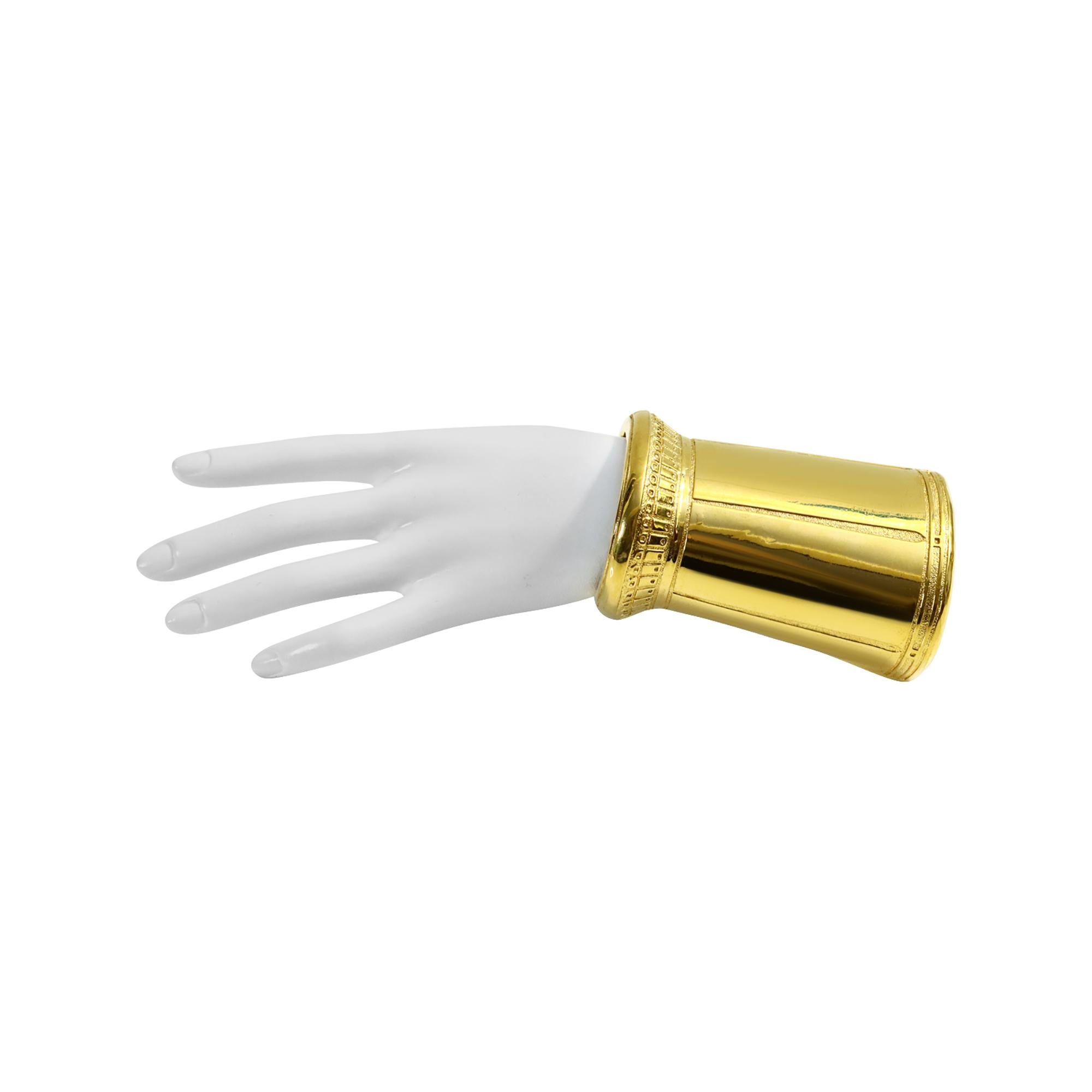 Vintage Karl Lagerfeld Large Bracelet Manchette Ton Or Circa 1980 en vente 1