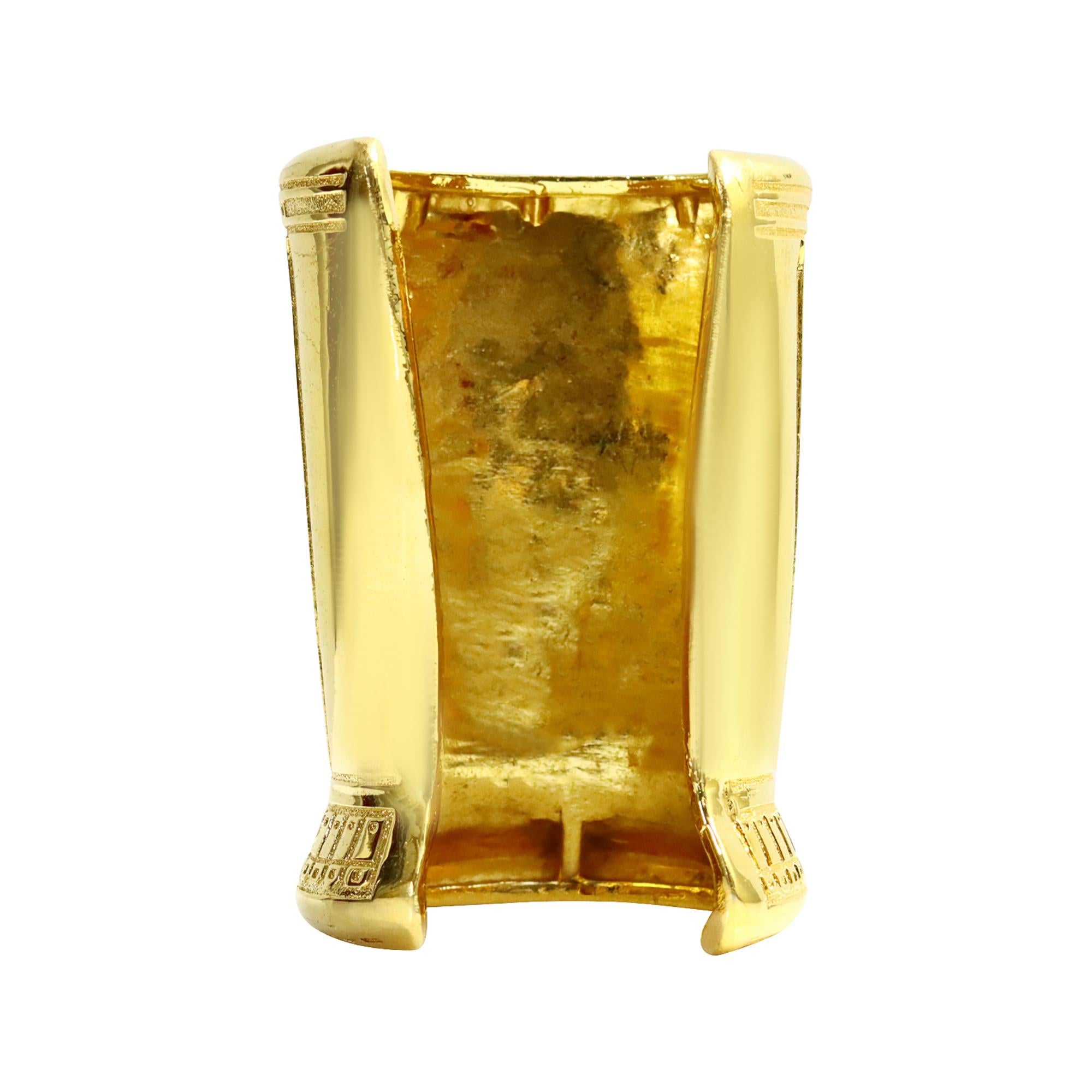 Vintage Karl Lagerfeld Large Bracelet Manchette Ton Or Circa 1980 en vente 4