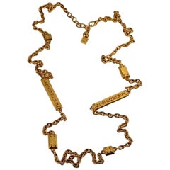 Vintage KARL LAGERFELD Letter Screw Pallet Long Necklace