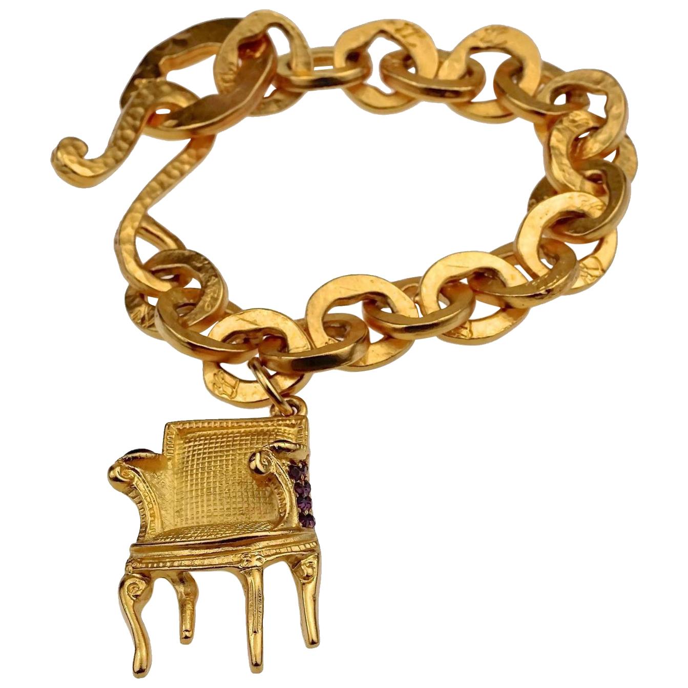 Vintage KARL LAGERFELD Louis XVI Chair Bracelet For Sale