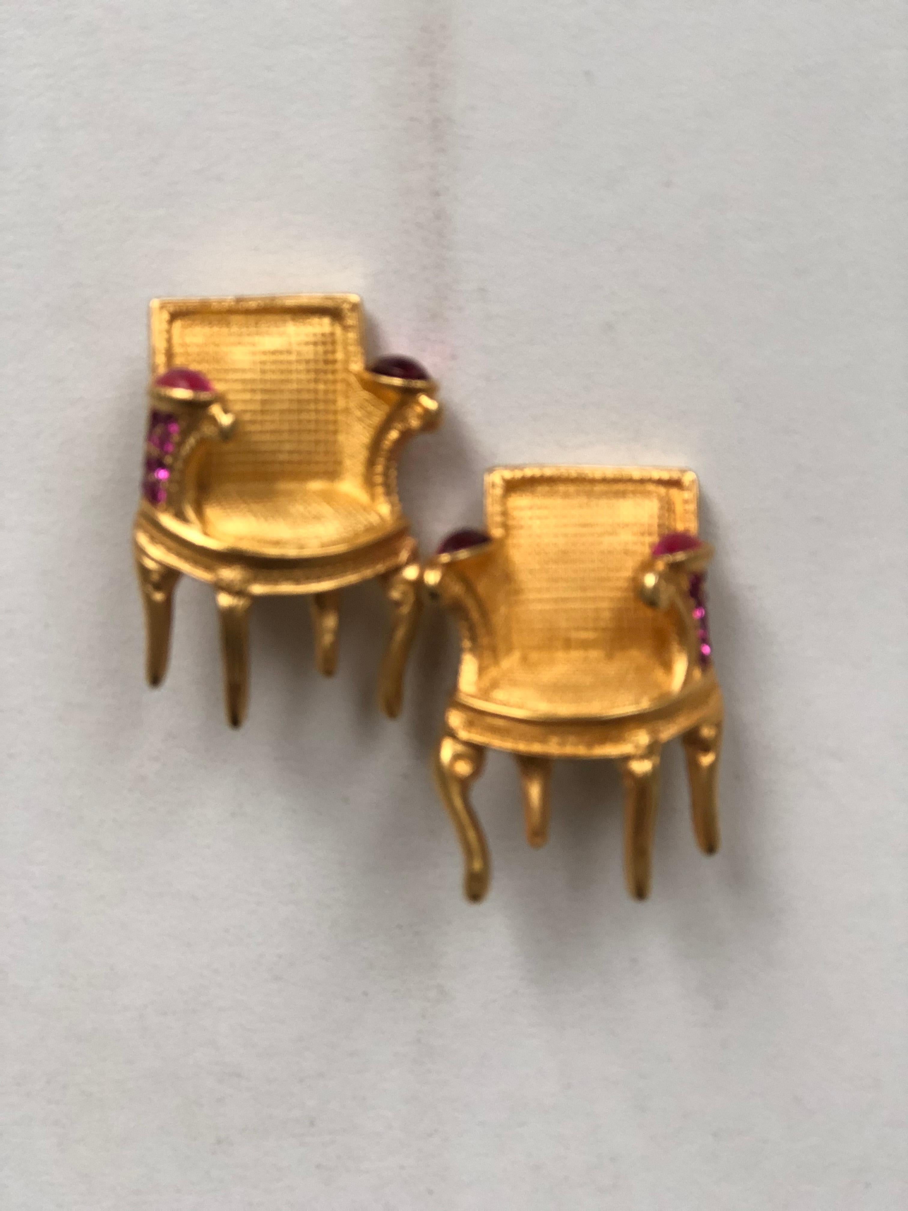 chair shaped earrings