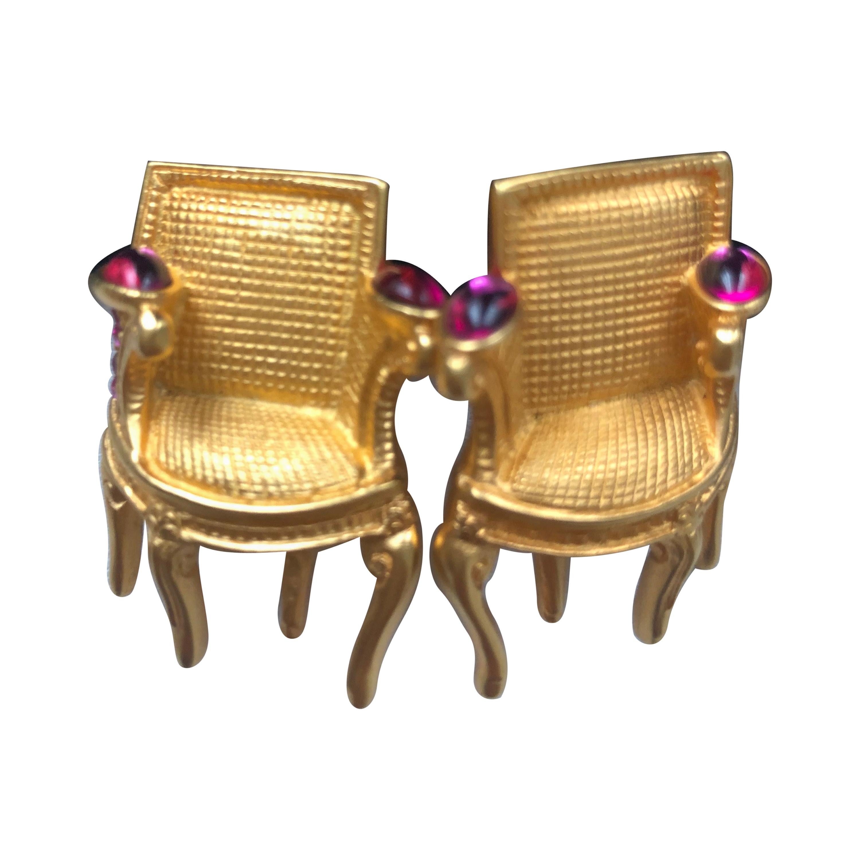 Vintage Karl Lagerfeld Louis XVI Chair Earrings