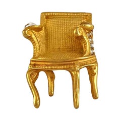 Vintage KARL LAGERFELD Louis XVI Chair Tie Tack Pin Brooch